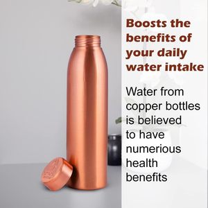 <b>Plain</b> Copper <b>Water</b> <b>Bottle</b> 1LTR Extra Large - an Ayurvedic Pure Premium Copper Vessel- Drink More <b>Water</b>, Lower Your Sugar Intake - Product Image 6