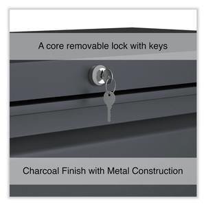 Alera 25495 Organiseur de classement latéral à 4 tiroirs, 36 po. X 18,63 pouces X 52,5 pouces Charbon pour usage bureautique - Product Image 5