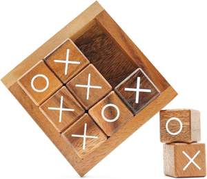 Plateau de tic-tac-toe en bois fabriqué avec du bois de haute qualité assurant durabilité, résistance et divertissement durable - Product Image 1