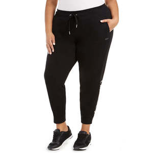 Pantaloni Jogger in Pile Calvin Klein Performance da Donna Taglie Forti, Neri, Vita Media 3X - Product Image 1