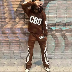 Survêtement à capuche avec logo personnalisé délavé par teinture style sportif décontracté et respirant pour l'hiver grande taille pour le sport de rue - Product Image 3