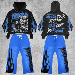 Wholesale Embroidery logo Hoodies Men Streetwear Custom Heavyweight DTG Print Hoodies Men Tracksuit Fully Customized - Product Image 1