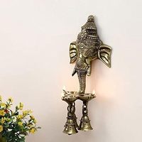 Cloche Diya suspendue artisanale en laiton poli IBS Diya-500, design moderne pour la maison, le temple, le mandir, le mandap, Diwali