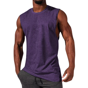 Nouvelle Arrivée Été Débardeur de Sport Homme 100% Coton Personnalisable Respirant Tricoté Séchage Rapide Style Décontracté - Product Image 5
