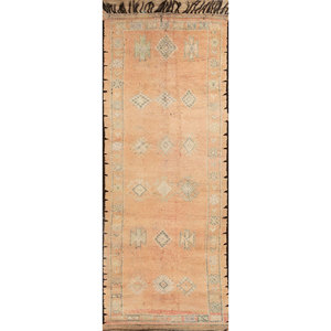 Nuray Geometric Wool Rugs Hand Knotted in <b>Red</b> & Orange 9x12 Rectangle Puzzle Pattern for Entryway Bedroom-Pae-4542 - Product Image 1