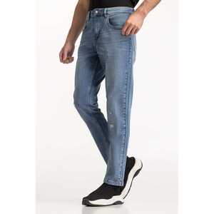 Vaqueros vintage de cintura media rectos MN-JNS-WS24-005 de mezclilla lavada a la piedra con diseño de patchwork, tejidos, para invierno, en colores claros y oscuros, con opciones de corte alto y bajo. - Product Image 4