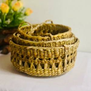 Cestas colgantes de jacinto de agua, cesta tejida para almacenamiento de verduras, contenedor de frutas para cocina - Product Image 4