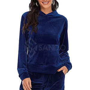 Fabricant OEM Survêtement tendance en velours pour femmes Survêtement en velours de couleur unie pour femmes Vêtements décontractés Survêtement en velours pour femmes - Product Image 4