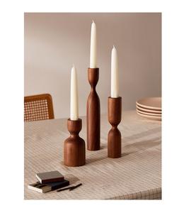 Portavelas de Madera con Diseño de Pilar, Aspecto Natural, Soporte Decorativo para Hotel, Restaurante y Uso Doméstico - Product Image 1