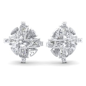 Boucles d'oreilles clous REYES minimalistes en or massif 14 carats avec moissanite certifiée GRA, fermoir à vis, pour femme, bijoux de luxe pour mariage et soirée - Product Image 4