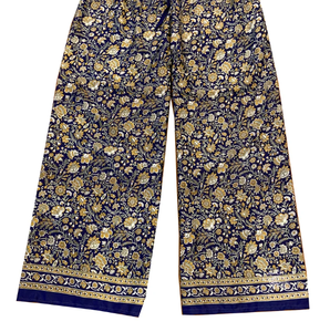 Pantalon large en soie sari indien pour femme avec taille élastique pour la fête, vêtements de nuit, vêtements de plage et vêtements de nuit - Product Image 6