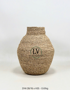 Vases décoratifs en jonc de mer tissés à la main en gros avec de nombreux modèles, Vases en panier naturels rustiques pour la décoration de la maison fabriqués au Vietnam - Product Image 4