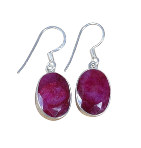 Boucles d'oreilles bijoux pour femmes Boucles d'oreilles indiennes rubis Dangle Girls Fashion 925 Solid Sterling Silver With Fashionable Stamp for Gifts - Product Image 1