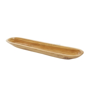 Premium Mango Wood <b>Tray</b> in <b>Warm</b> Honey Color With Stylish Long Shape and Textured Surface Perfect for Serving Snacks - Product Image 1
