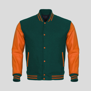 Veste universitaire d'hiver pour homme sur mesure en gros avec logo personnalisé, doublure en molleton mélangé de coton, couleurs personnalisables - Product Image 1