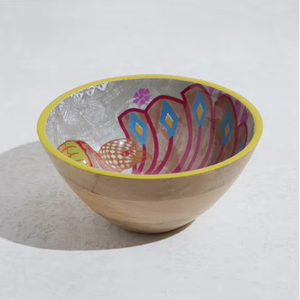 Cuenco de madera impreso, hecho a mano con madera natural y con - Product Image 1