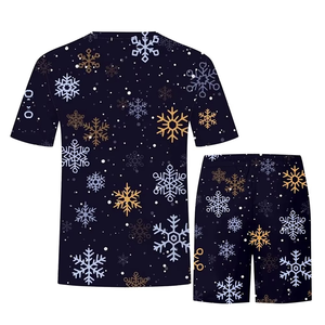 Ensemble de sport décontracté d'été, tenue de fitness et de jogging respirante grande taille, t-shirts imprimés à manches courtes - Product Image 6