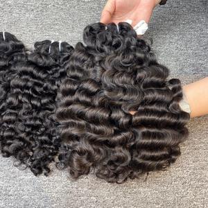Cheveux vierges bouclés birmans, tissage de cheveux vietnamiens, couleur noire - Product Image 1