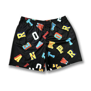 Nueva llegada de los hombres de alta calidad 100% poliéster gimnasio Fitness Shorts Casual ropa deportiva cordón transpirable estilo sólido-al por mayor - Product Image 2