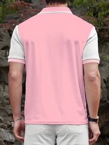 เสื้อยืดผู้ชาย 210gsm ผ้าโพลีเอสเตอร์ผสมคอตตอน ระบายอากาศได้ดี กันยับ สไตล์สมาร์ทแคชชวล รับสกรีนโลโก้ ผ้าเจอร์ซีย์ลายทาง - Product Image 3