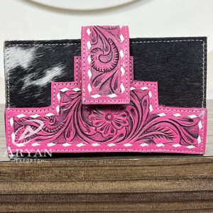 Nouveau porte-carte de luxe à la mode pour femmes portefeuilles à deux volets concepteur longue main usiné en cuir de vachette pochette multifonctionnelle - Product Image 1