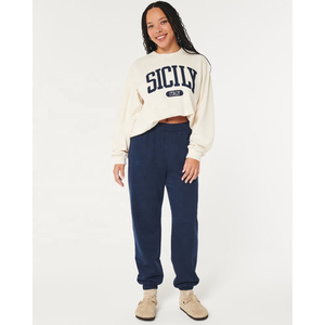 Sudadera holgada con estampado de nuevo diseño 2025 para mujer, ropa de calle de algodón 100%, sudadera personalizada para mujer, Sudadera con cuello simulado - Product Image 3