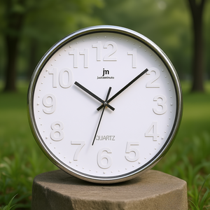 Justaminute <b>Wall</b> <b>Clock</b> 35.5Cm White Quartz <b>Silent</b> Movement - Product Image 3