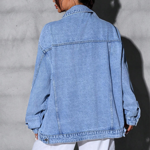 Chaqueta Vaquera Informal de Estilo Vintage para Mujer, Diseño Juvenil Amplio con Decoración de Botones, Técnica Lavada - Product Image 3