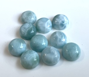 Rond Larimar naturel 4mm à 6mm Cabochon-cabochon rond larimar lâche - Product Image 4