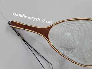 High Quality Wooden Hand <b>Net</b> for <b>Fly</b> Fishing Trout Catching and Release with Deep Long Elastic Hanging Hook - Product Image 4