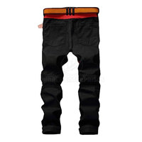 Jeans pria gaya baru, nyaman dan ringan pola Solid desain kustom 100% katun harga rendah