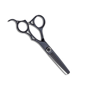Poignée fantaisie coupe de cheveux ciseaux amincissants couleur noire enduit cheveux légers ciseaux amincissants élégants - Product Image 3