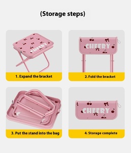 [Personalizado al por mayor] Taburete plegable con estampado <span class=keywords><strong>de</strong></span> cerezas-Portátil para acampar/pescar/eventos (diseño <span class=keywords><strong>de</strong></span> correa para el hombro + patrones personalizados) - Product Image 5