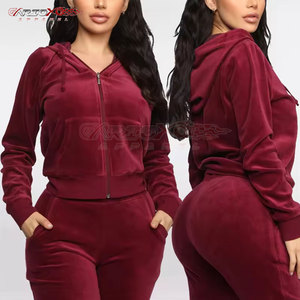 ชุดวอร์มผ้ากำมะหยี่สำหรับผู้หญิงแฟชั่นผ้าผูกคอและกางเกงวิ่งจ็อกกิงเอวยางยืดชุดวอร์มผ้ากำมะหยี่สำหรับผู้หญิงทันสมัย - Product Image 3