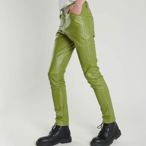 Pantalon en cuir pour hommes, couleur unie, fabriqué en usine au Pakistan, conception de logo personnalisé, mode de base, pantalons en cuir pour hommes, service OEM ODM - Product Image 2