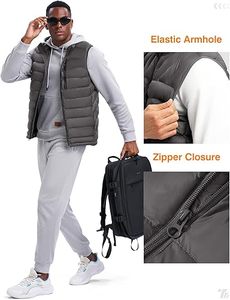 Meilleur prix 100% polyester Gilet matelassé pour homme Vêtement d'extérieur décontracté d'hiver Respirant Personnalisé Haute qualité Fermeture éclair Col en V - Product Image 4