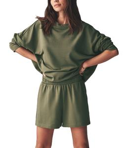 Vêtements en gros pour femmes, t-shirt et short 100% coton, ensembles pour femmes, t-shirt et short décontractés surdimensionnés, nouveaux tops tendance pour femmes - Product Image 1