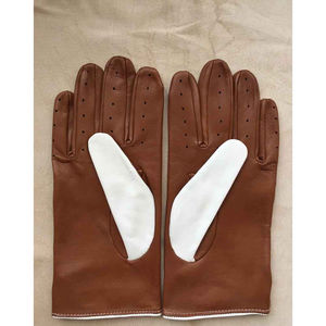 Gants en cuir cousus à la machine renforcés de conception classique, haute qualité, prix bas, gants ventilés à doigts entiers, unisexe - Product Image 6