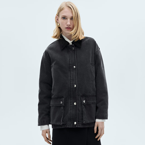 Vestes en jean pour femmes OEM Veste d'automne en jean décontractée pour femmes Manteau boutonné en denim Veste en jean surdimensionnée pour femmes - Product Image 6