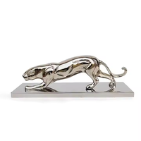 Maison et bureau Table Showpiece Argent Couleur Sculpture Antique Animal Sauvage Sculpture Haute Qualité Métal Tigre Statue À Vendre