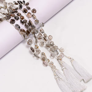 Super Seven Amethyst Beads Smooth Heart Briolettes Joyas de piedras preciosas con cuentas de piedra - Product Image 6