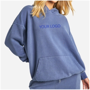 Drop-shoulderhodies <b>for</b> woman Fashionable <b>Long</b> Sleeve Top Hoodies <b>for</b> <b>Women</b> solid Customized Printed logo ladies hoody - Product Image 4