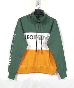 Sweat-shirt à col roulé pour homme en spandex/coton avec logo personnalisé brodé, rayé, uni, teint, écologique, respirant, pull-over - Product Image 4