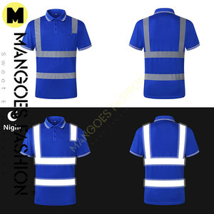 Camisetas Polo de Seguridad con Logotipo Personalizado, Rayas Azules y Bolsillos - Ropa de Trabajo Impermeable Clase 2 ANSI para Hombre/Mujer - Product Image 4