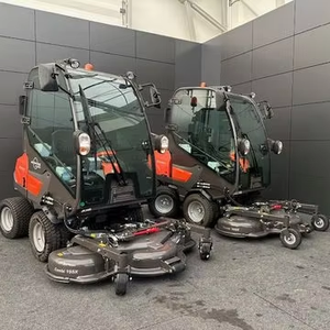 Cortadora de césped Husqvarna P525DX diésel AWD usada, barata, con plataforma frontal de 155 cm y cabina, para uso comercial en áreas grandes, en venta. - Product Image 1