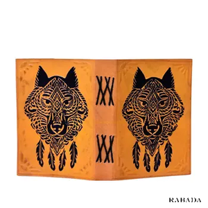 Wolf Unique Embossed Leather Bound Journal Made of Antique Handmade Wood-free Paper Journal Notepad Travel Diary - Product Image 4