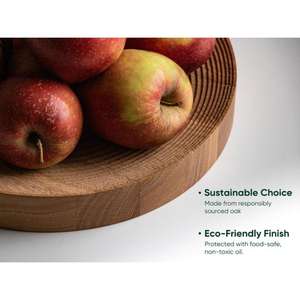 Plateau de service en bois rond personnalisé pour fruits, café, thé, présentoir, plateaux décoratifs élégants et écologiques pour la maison - Product Image 3