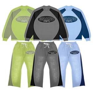 Ensemble deux pièces de couleur grise sweatshirts et pantalons survêtements survêtements imprimés personnalisés pour hommes vente en ligne à bas prix personnalisée - Product Image 2