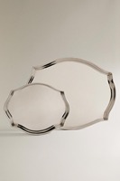 Plateau de service classique multifonction en acier inoxydable à un seul niveau pour la cuisine, le bureau et le salon, plateau décoratif pour aliments