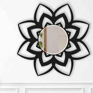 Miroir mural en métal de conception de fleurs modernes de haute qualité, fabriqué en Inde, nouveau look, miroir cosmétique pour les mariages, prix raisonnable - Product Image 3
